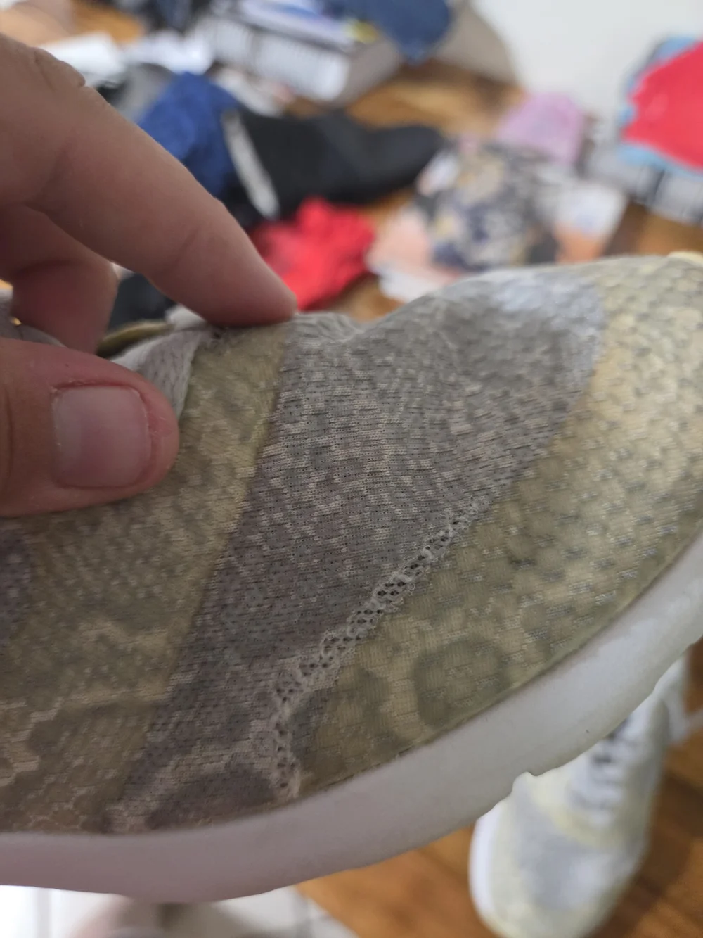 Nike Women's Athletic Sneakers in Light Gray and Pale Yellow